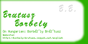 brutusz borbely business card
